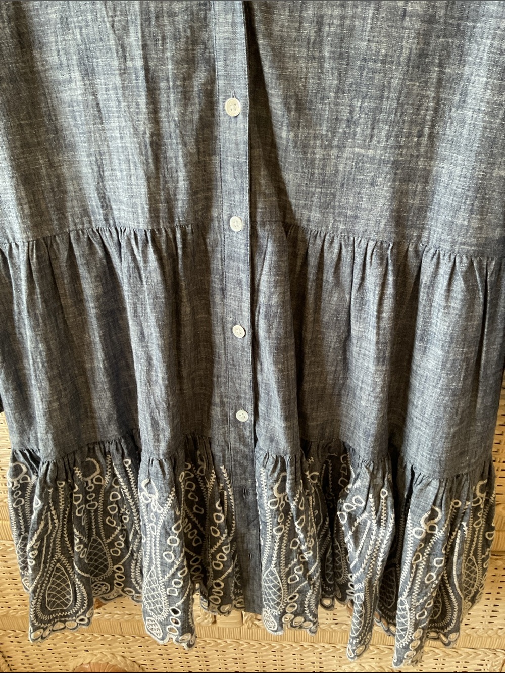 Ariana Cotton Chambray Tiered Minidress EUC by Veronica Beard - Picture 11 of 15